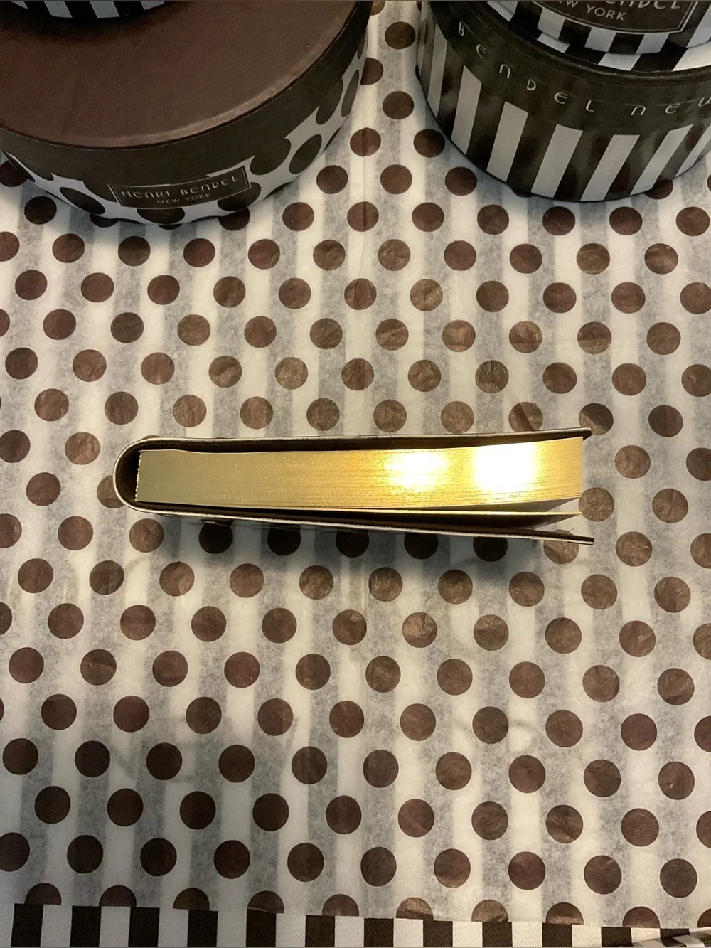 In Original Box Henri Bendel Graphic Pocket Leather Notepad - Shopping Girl Dots